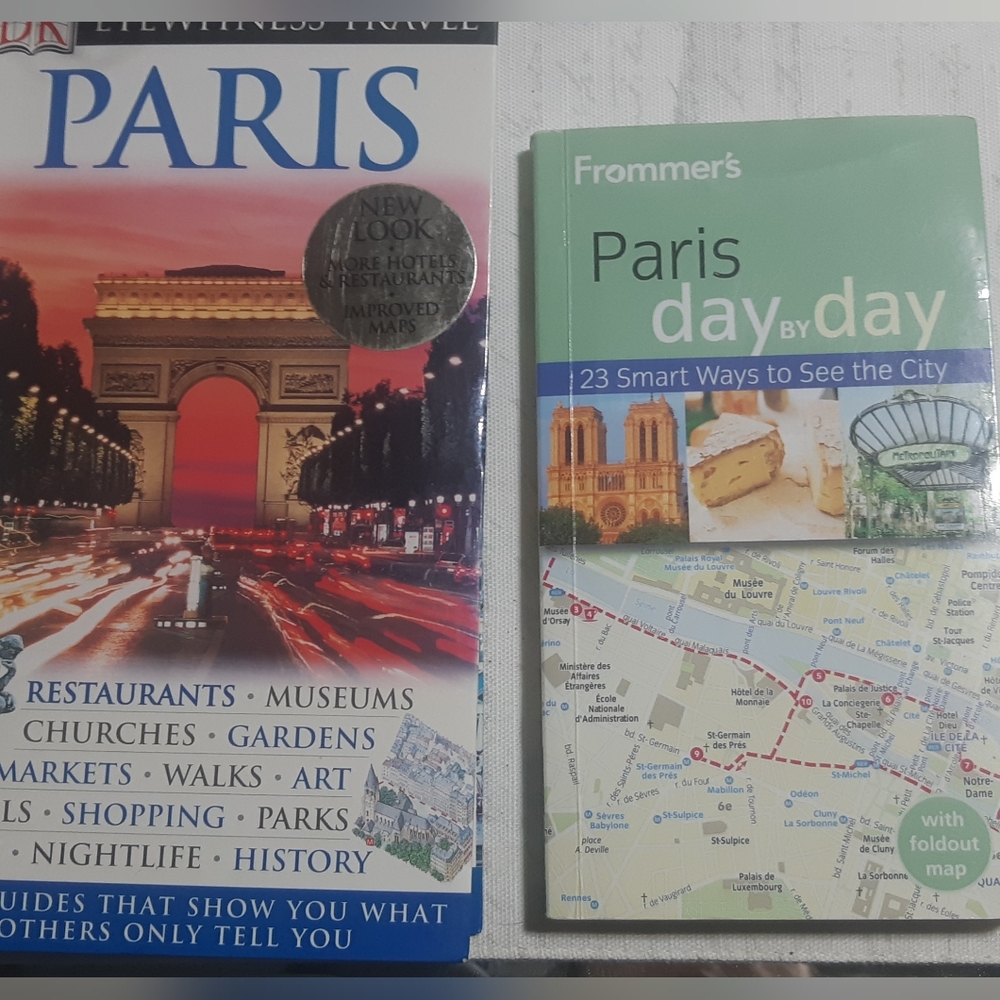 5/$25.00 Frommer's Paris Day by Day & Paris Travel Guides/Maps